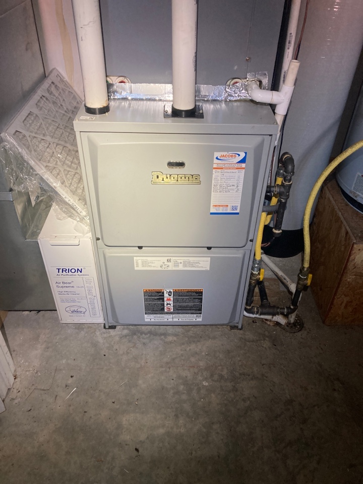 Performed heating maintenance on Ducane furnace 