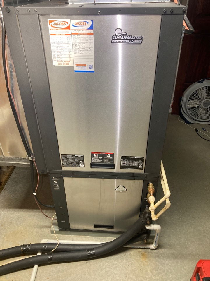 Performed heating maintenance on ClimateMaster geothermal unit