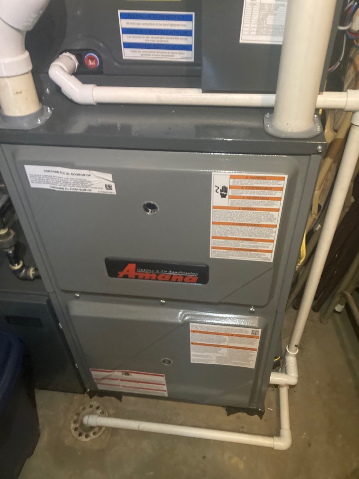 Performed heating maintenance on Amana system 