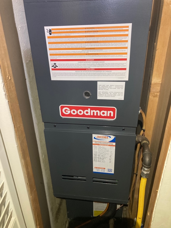 Performed heating maintenance on Goodman furnace  Performed heating maintenance on Goodman furnace