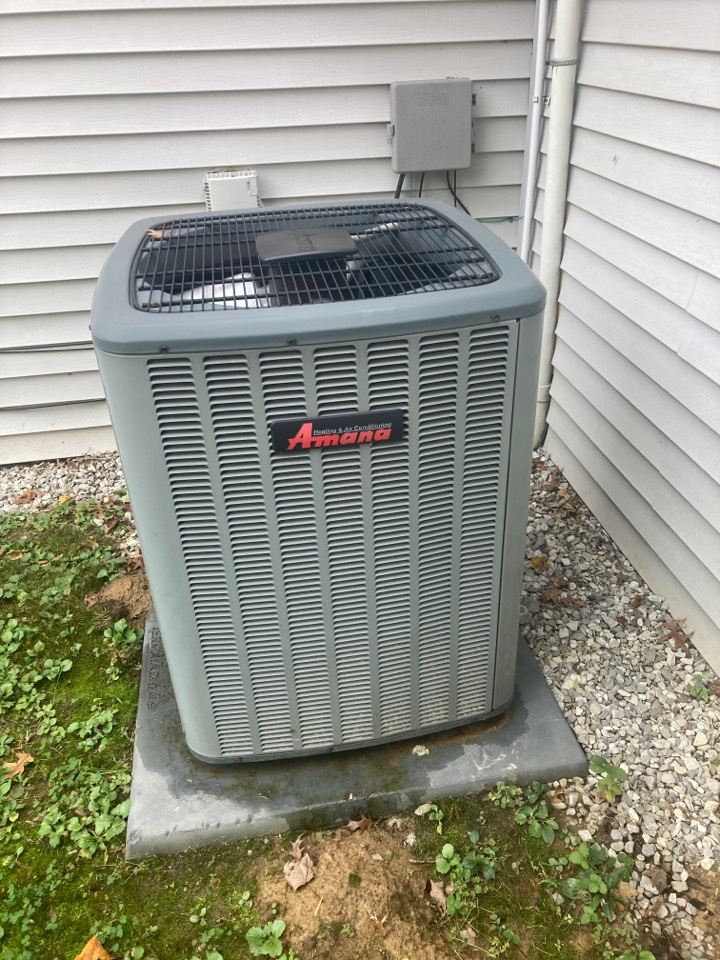 Performed heating maintenance on Amana heat pump system