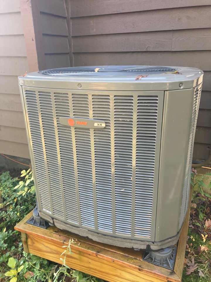 Performed heating maintenance on Trane heat pump system 