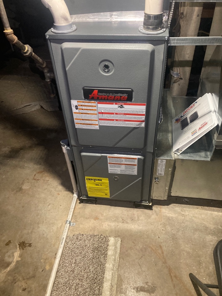Performed heating maintenance on Amana furnace 