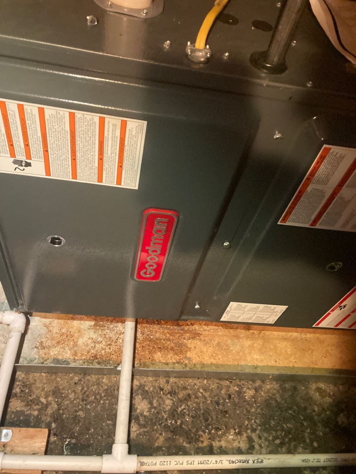 Performed heat maintenance on Goodman furnace 