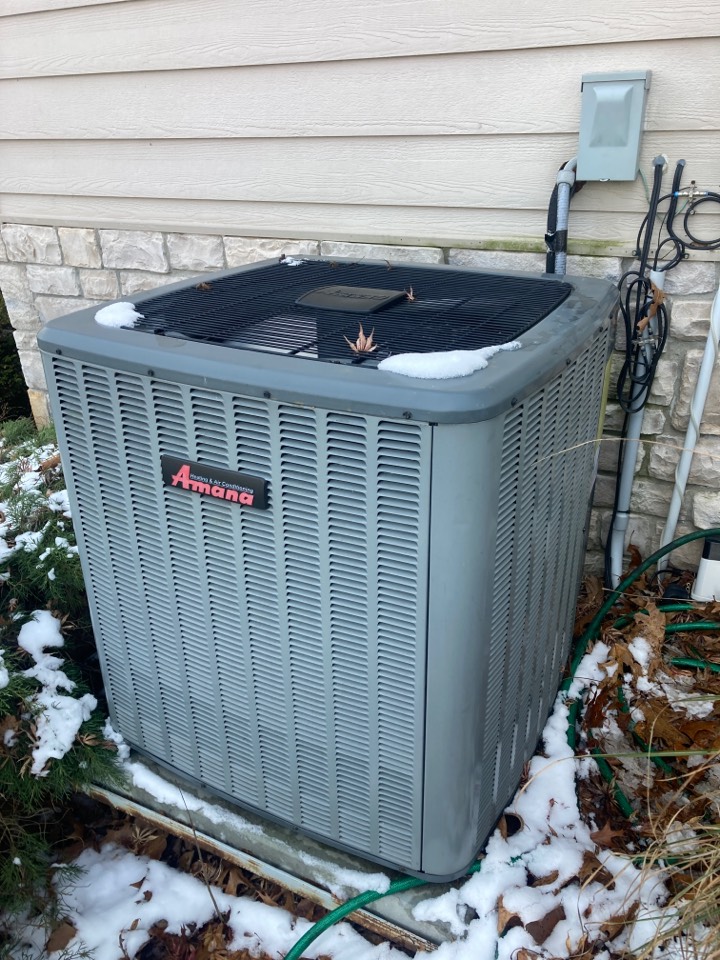 Performed heating maintenance on Amana heat pump system 