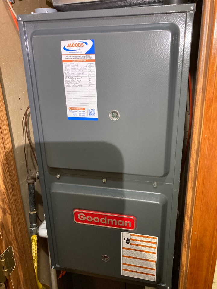 Performed heating maintenance on Goodman furnace 