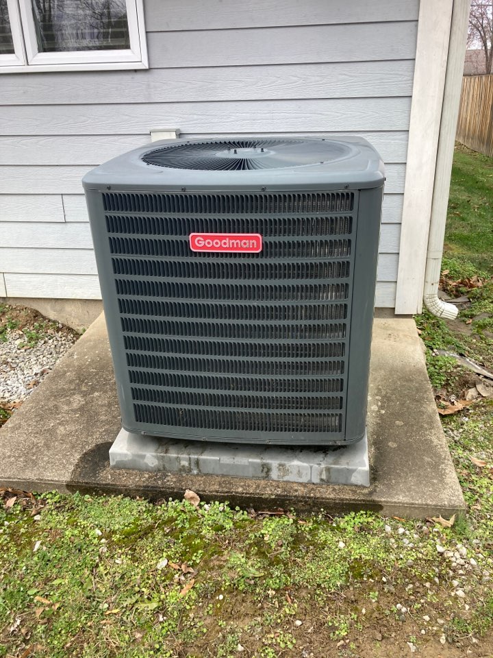 Performed heating maintenance on Goodman heat pump system 