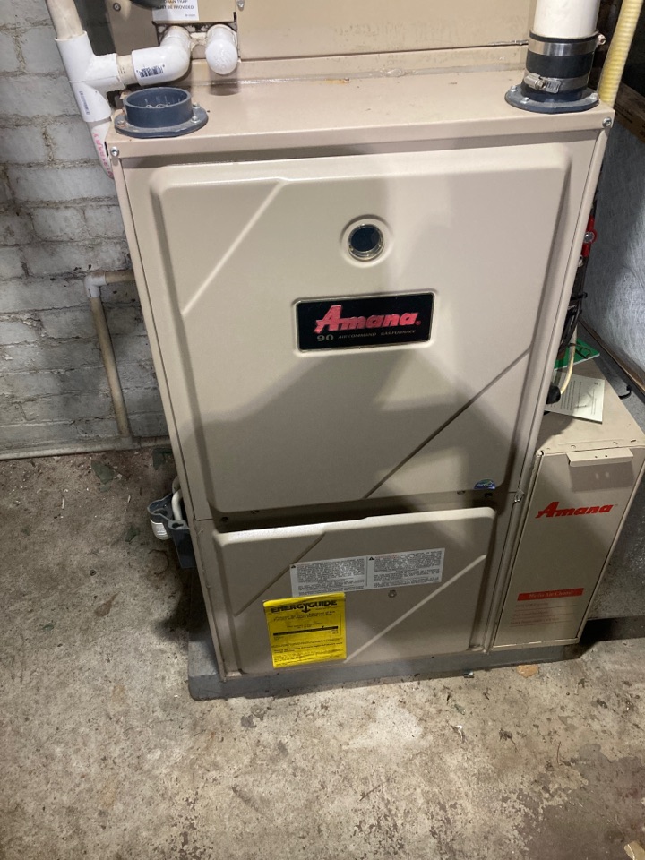 Performed heating maintenance on Amana furnace 