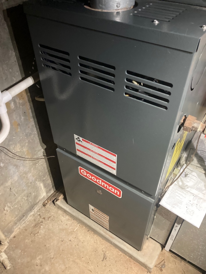 Performed heating maintenance on Goodman furnace 