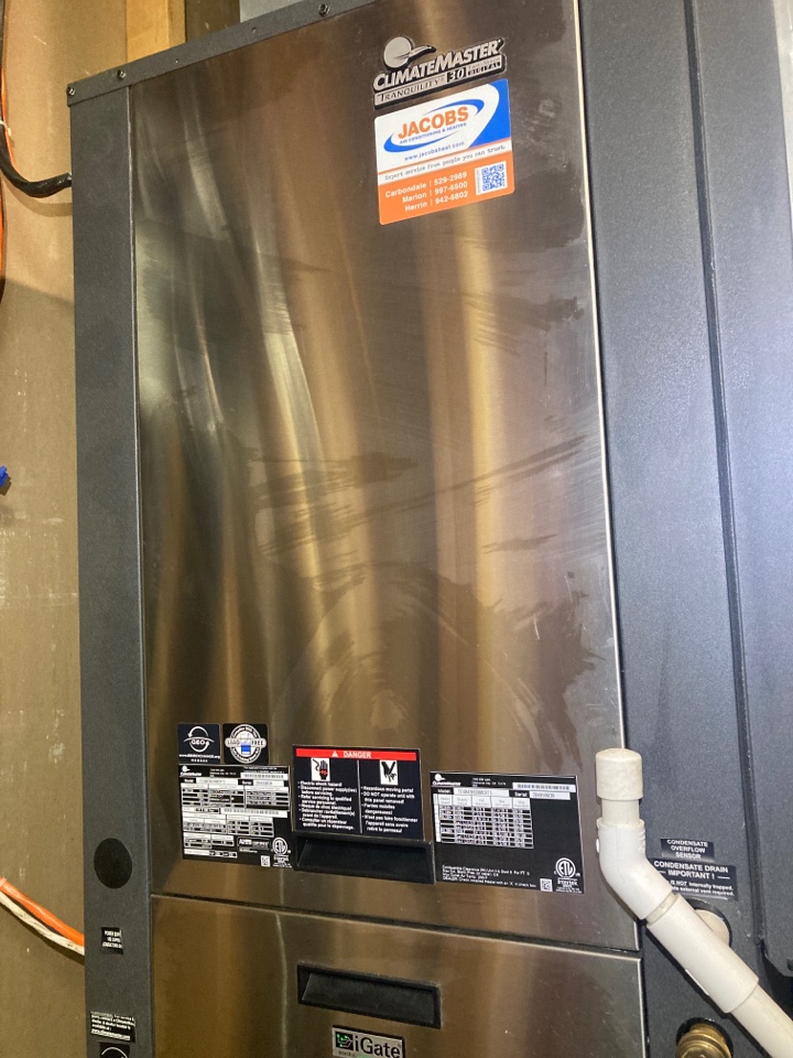 Performed heating maintenance on ClimateMaster geothermal 