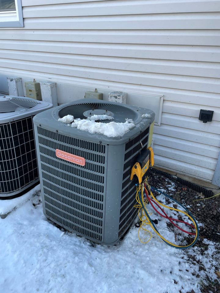 Just got done my last Routine Maintenance & Tune Up for the day! Ended with a 14 year old Goodman Heat Pump in the Pike Creek area that was in pretty good shape. After getting all of my measurements, the only thing I found to be an issue was the outside capacitor was out of spec on the compressor side. A quick “go ahead” and it was swapped out for them! Everything else seemed to be in spectacular condition for the age and we expect to see a very comfortable season for you guys! Enjoy the weather
