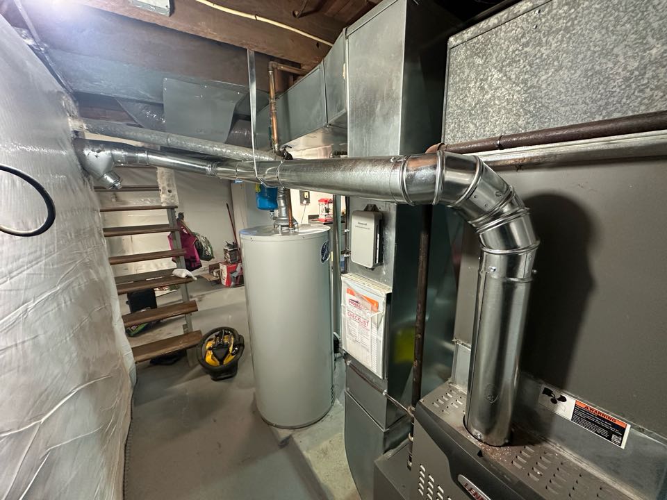 Just replaced the flue piping for an 80% Lennox Natural Gas Furnace. The port going to the chimney was FILLED with sediment from the previous Oil Furnace that took a decent amount of time to clean out, but we got it done! Everything looks perfect and is completely sealed to the wall so no more breathing CO, enjoy the clean air!
