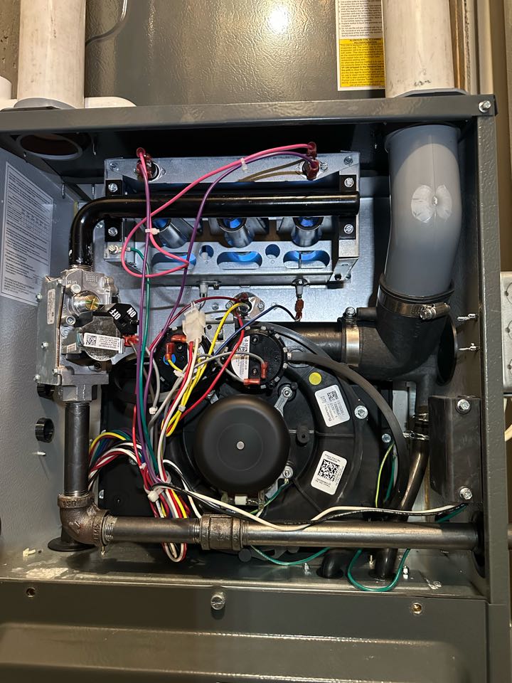 Just finished up a complementary routine maintenance and tuneup on a Goodman natural gas fired furnace that we installed last year in the Clayton Delaware area. I had to make some minor adjustments to gas pressure and also found a small leak coming from the exhaust PVC. Since this is still under warranty, this will be of no charge to the customer and we will be right out to fix that for them! Thank you so much to Kathy and Charles for allowing us in your home and trusting us with your comfort. If you have any questions or concerns please do not hesitate to give us a shout! We are always just one phone call away. Thank you so much and enjoy your week.