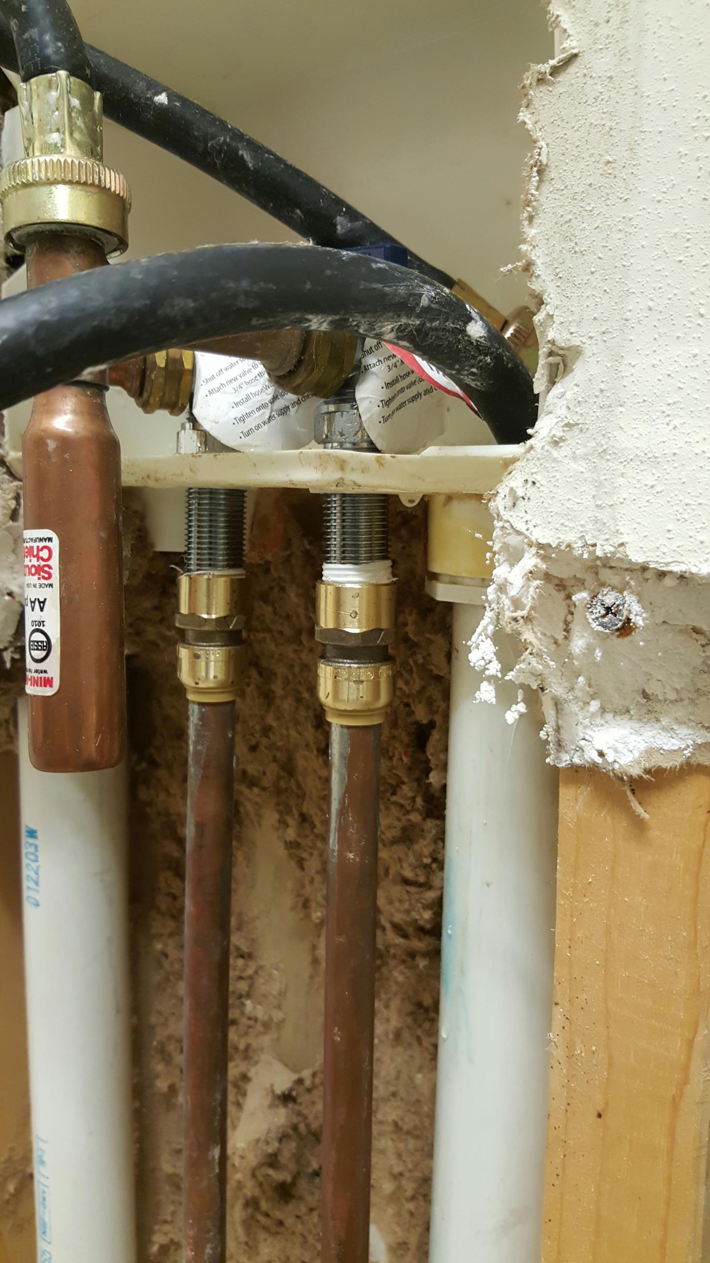 Replaced leaking washing machine shut offs