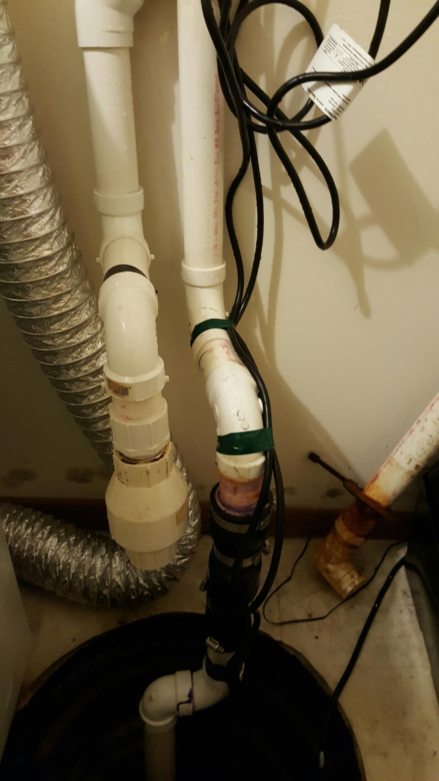 Repair of sump pump discharge line