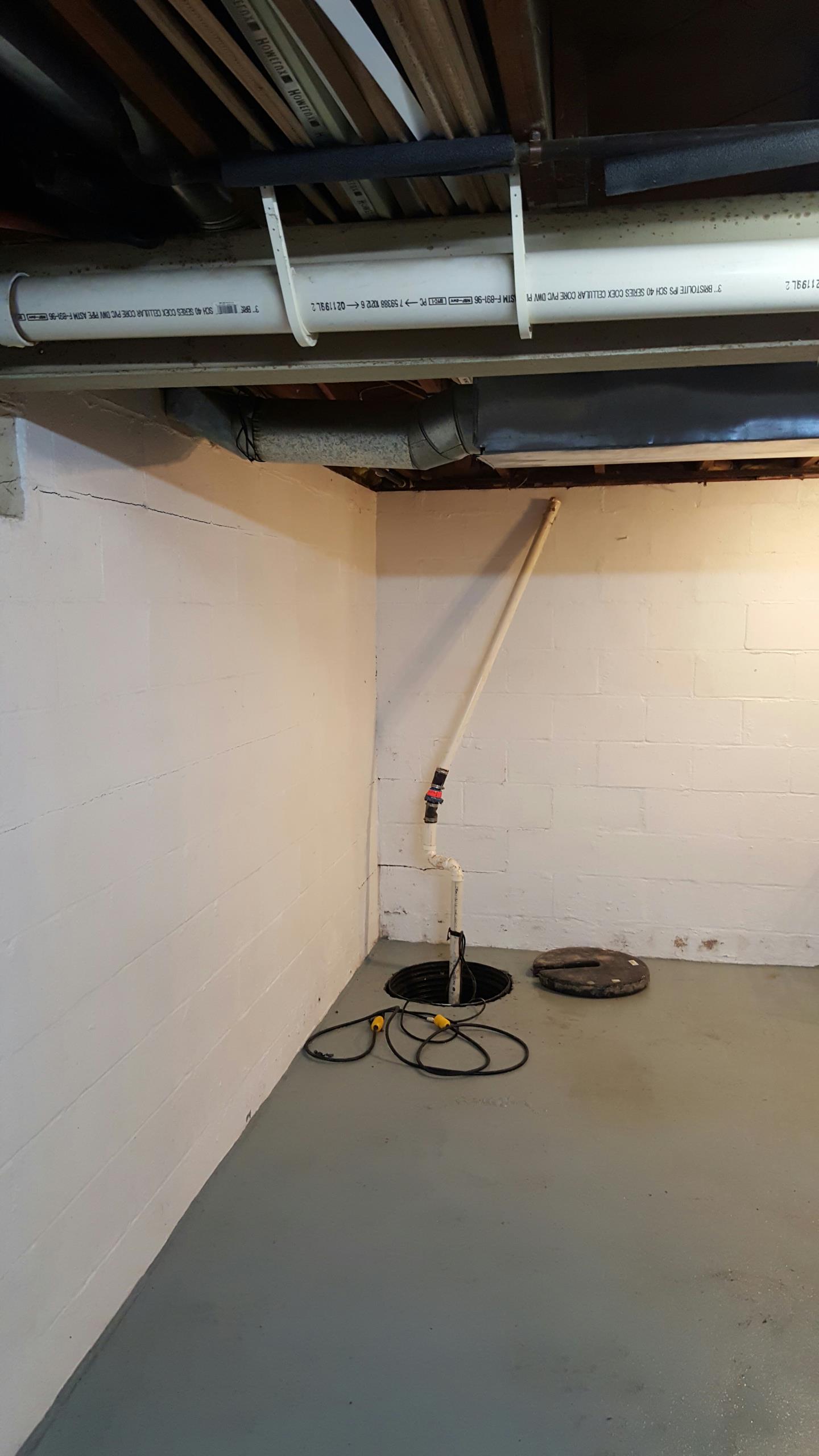 Main line rodding and sump pump and discharge line repair