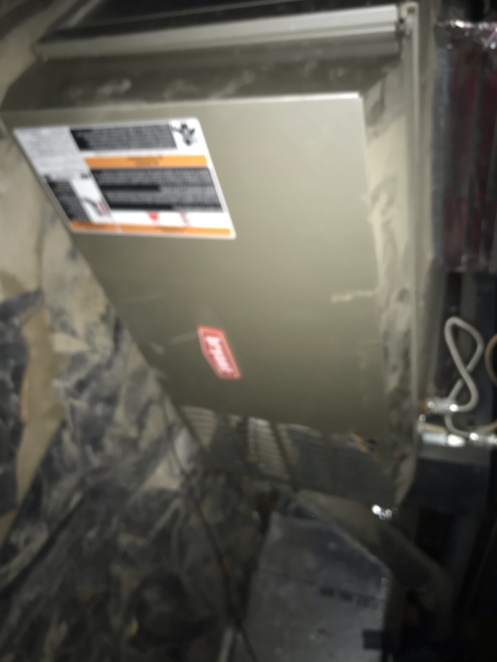 Replace builder model furnace AC and evaporator coil with a new high efficient Amana heating and air system