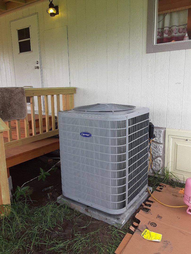 Terrell, TX - New mobile home installed complete with carrier condenser Terrell, TX - New mobile home installed complete with carrier condenser