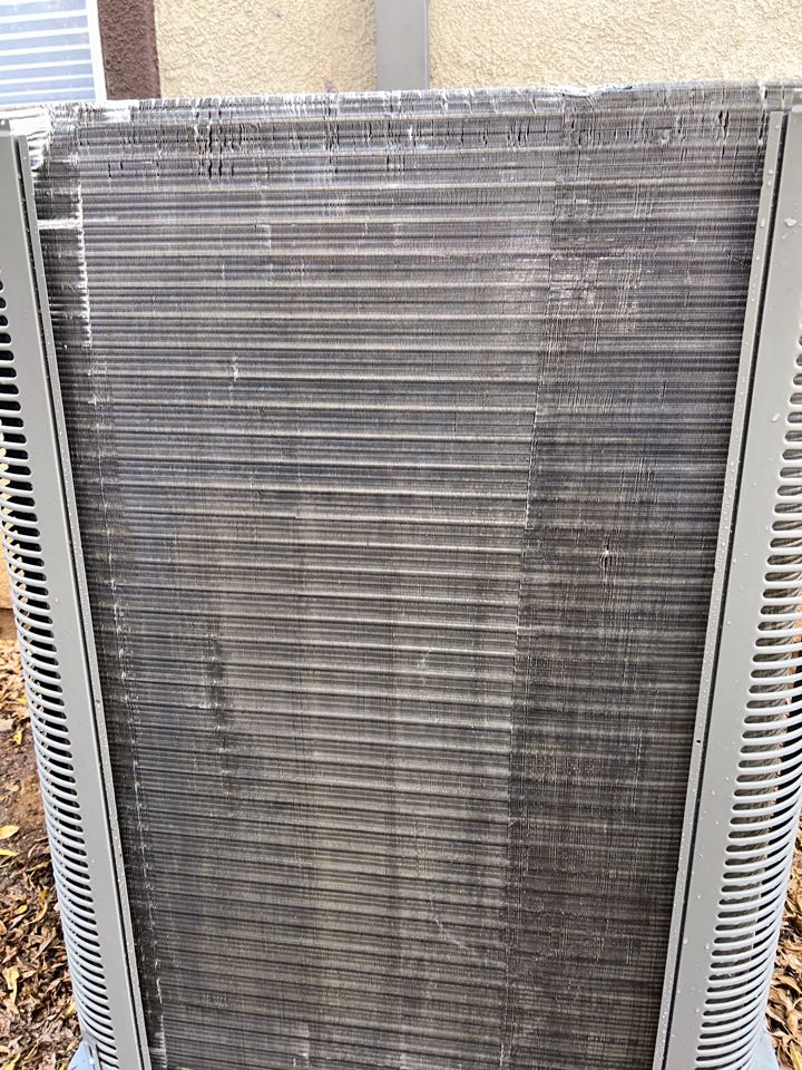 I performed a combo maintenance today, testing all mechanical, safety and performance systems regarding heating and cooling.
Upon arrival, the system was fully operational in both heating and cooling mode.

-All electrical components tested in range as well as the blower motor fan motor and compressor.
-The outdoor coil was dirty, so I cleaned it.
-The static pressure (air flow blood pressure) in the furnace was high due to undersized ductwork, and a dirty filter. Customer said they will change the filter.
-I cleaned the return air grill as it had dirt buildup.
-Neither unit was equipped with surge protection to prevent electrical damage.

There were no other issues. I have sent copies of the reports as well of all the pictures to the provided email address. We would like to thank you for being a Cool Air Solutions customer!

-Ryan Amat (Technician)