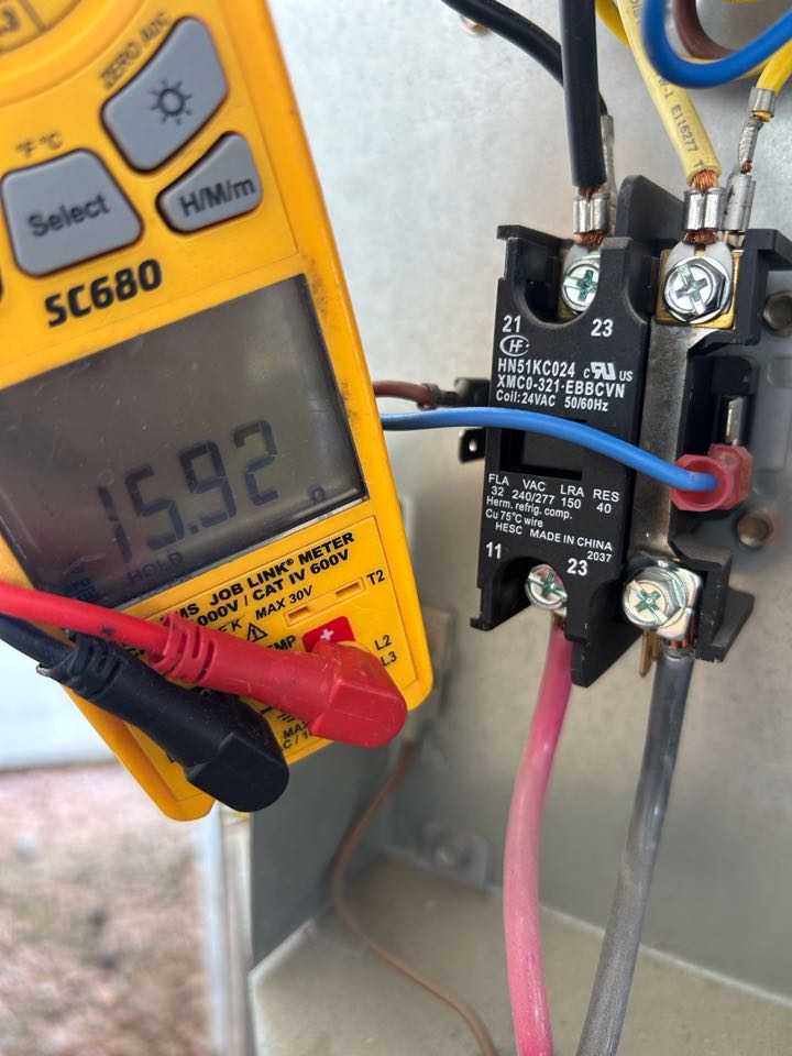 I performed cooling maintenance today on a Carrier split system.
Upon arrival, the system was fully operational.
All electrical components tested in their ranges with no signs of damage, including the compressor and blower motors.
I verified that the return air filter is still clean and cleaned the outdoor coil as it was dirty.
The system operates with an optimal temperature differential.
There system does not feature surge protection!
Upon departure, cooling mode was fully functional and uninterrupted.
Thank you for choosing Cool Air Solutions and  I performed cooling maintenance today on a Carrier split system.
Upon arrival, the system was fully operational.
All electrical components tested in their ranges with no signs of damage, including the compressor and blower motors.
I verified that the return air filter is still clean and cleaned the outdoor coil as it was dirty.
The system operates with an optimal temperature differential.
There system does not feature surge protection!
Upon departure, cooling mode was fully functional and uninterrupted.
Thank you for choosing Cool Air Solutions and