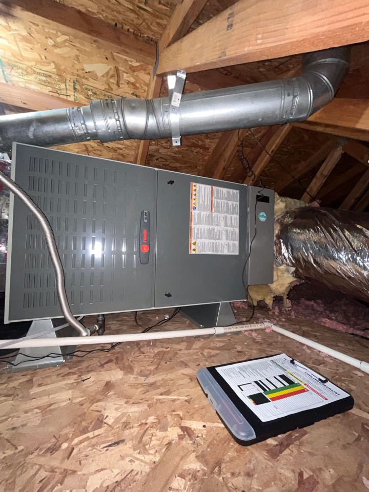 Completed service maintenance on 13 year old trane furnace 