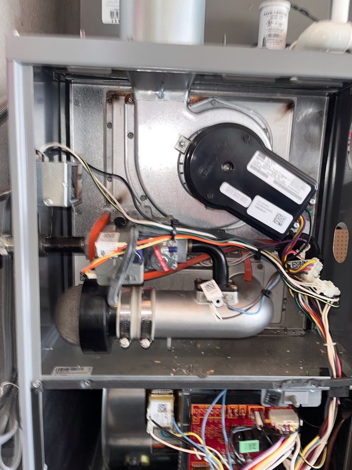 Completed service maintenance on 6 year old furnace and condenser 