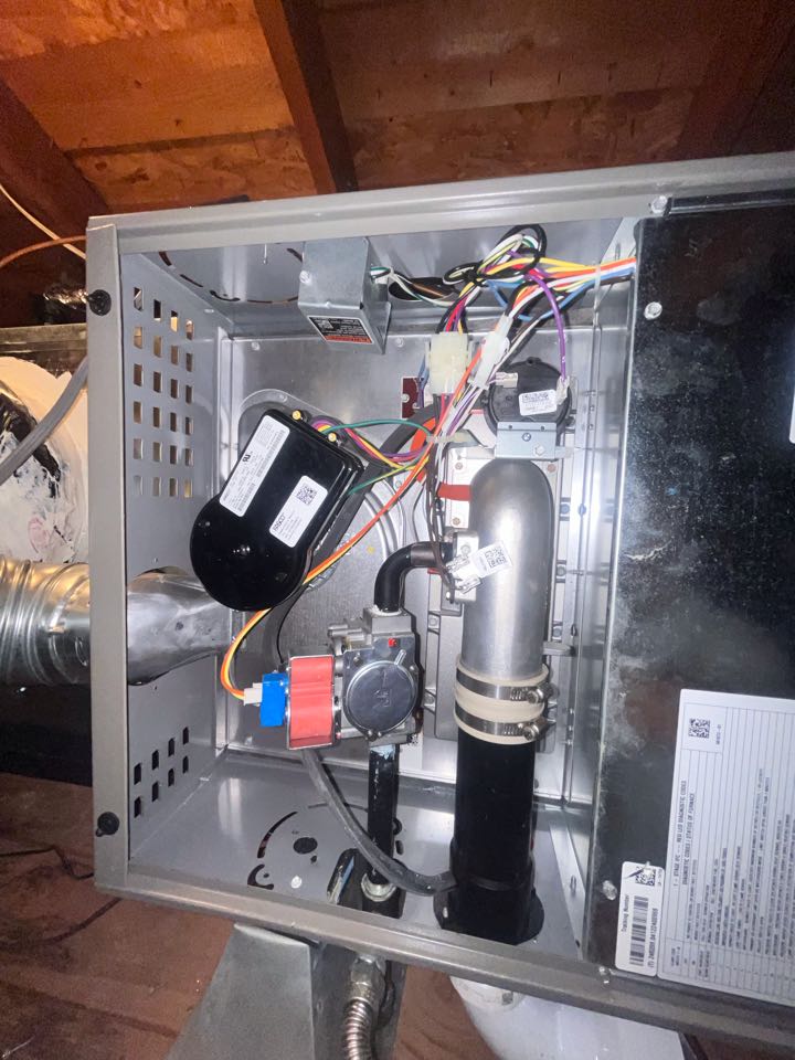 Completed service maintenance on 1 year Lennox furnace 