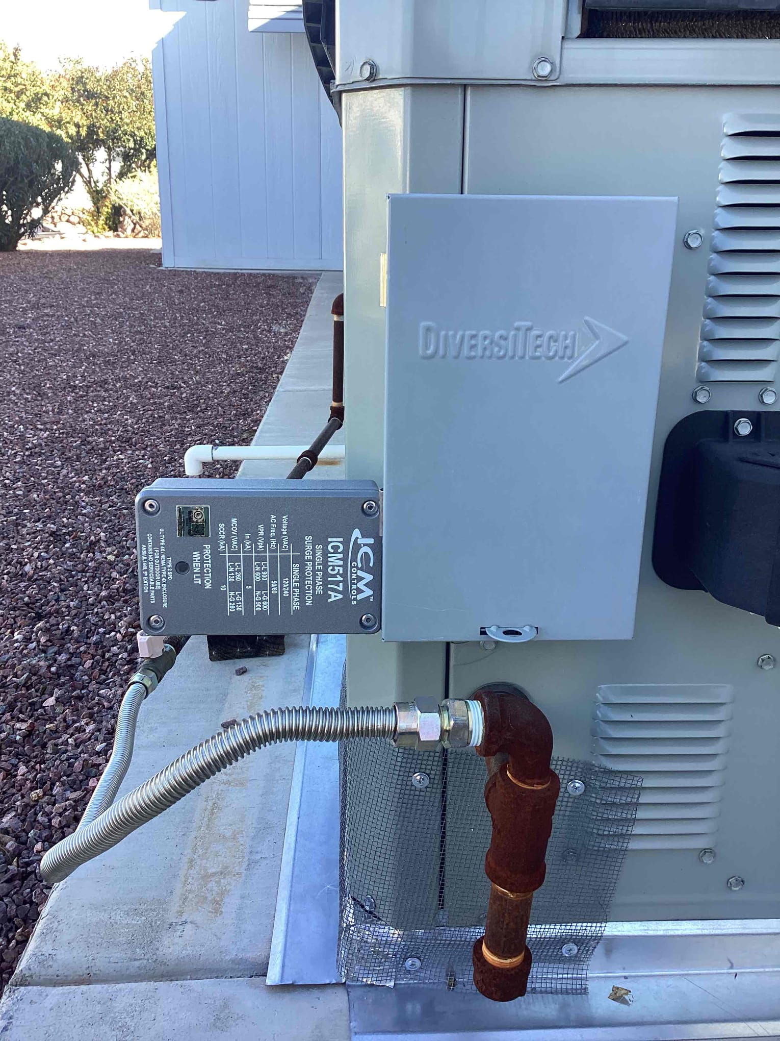I was hired to install power protection on a package unit. I started by turning off the power to the unit and removing the old power protection. I then installed the new power protection and connected it to the unit. I tested the power protection to ensure it was working properly and then turned the power back on.