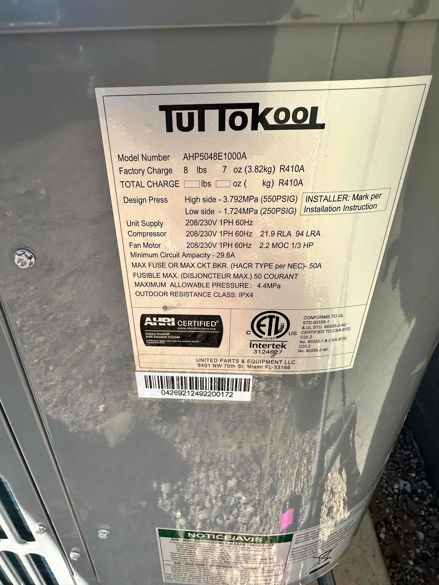 Installed attic split