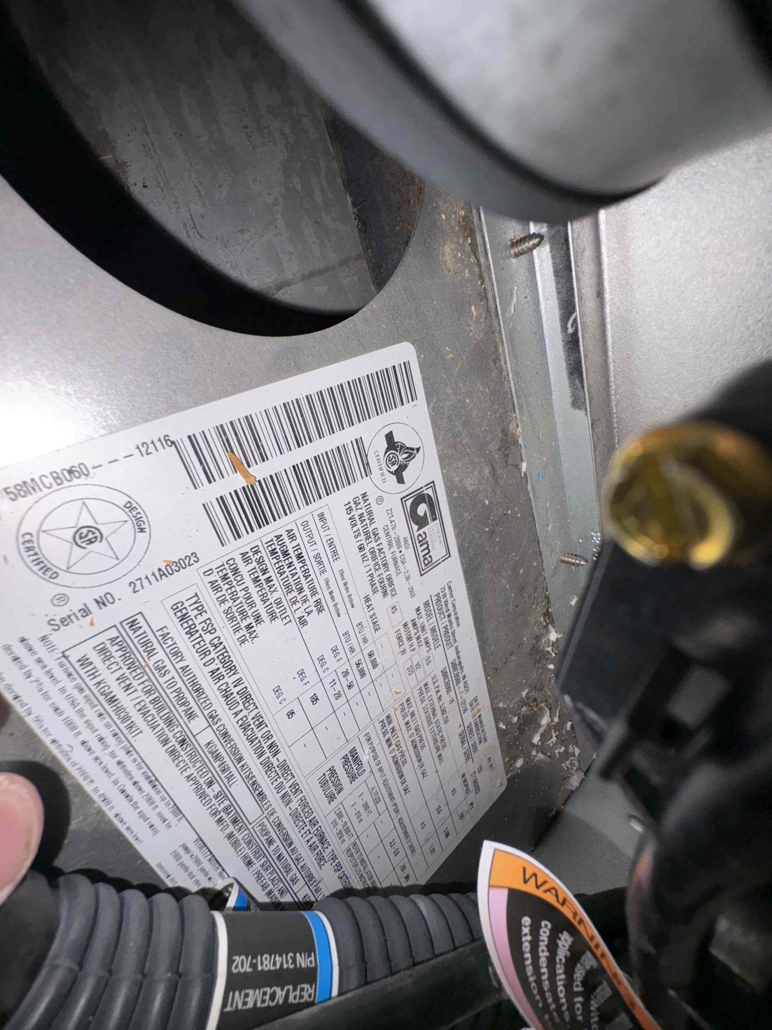 Tech maintenance 14-year-old split Carrier furnace