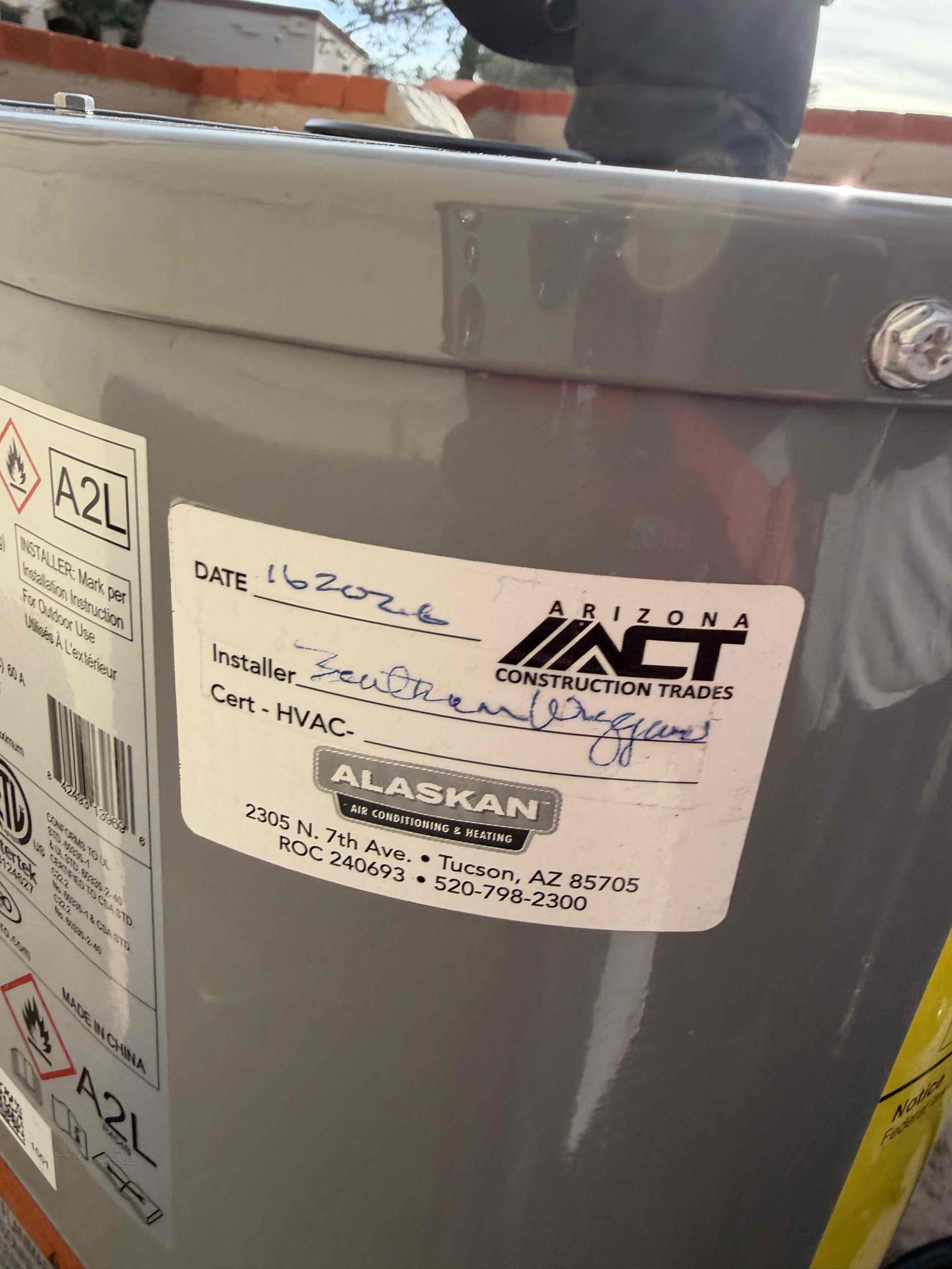 Installed gas split system 