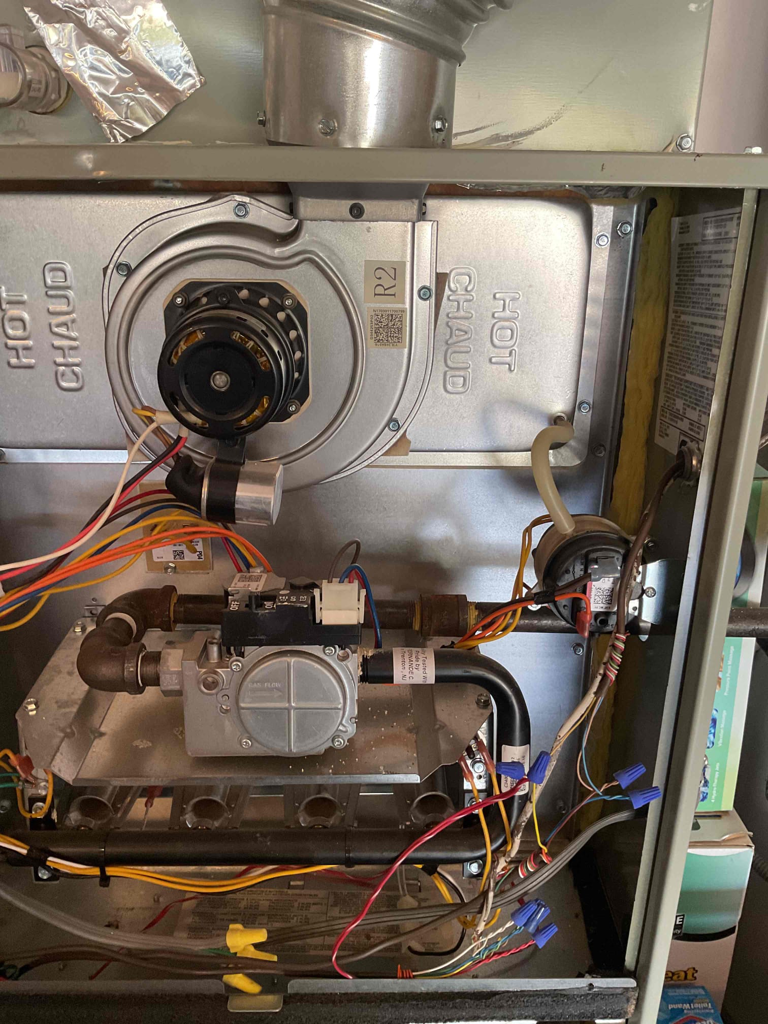 Maintenance all done recommendation of cleaning blower wheel complete system is in heat and working fine with added efficiency