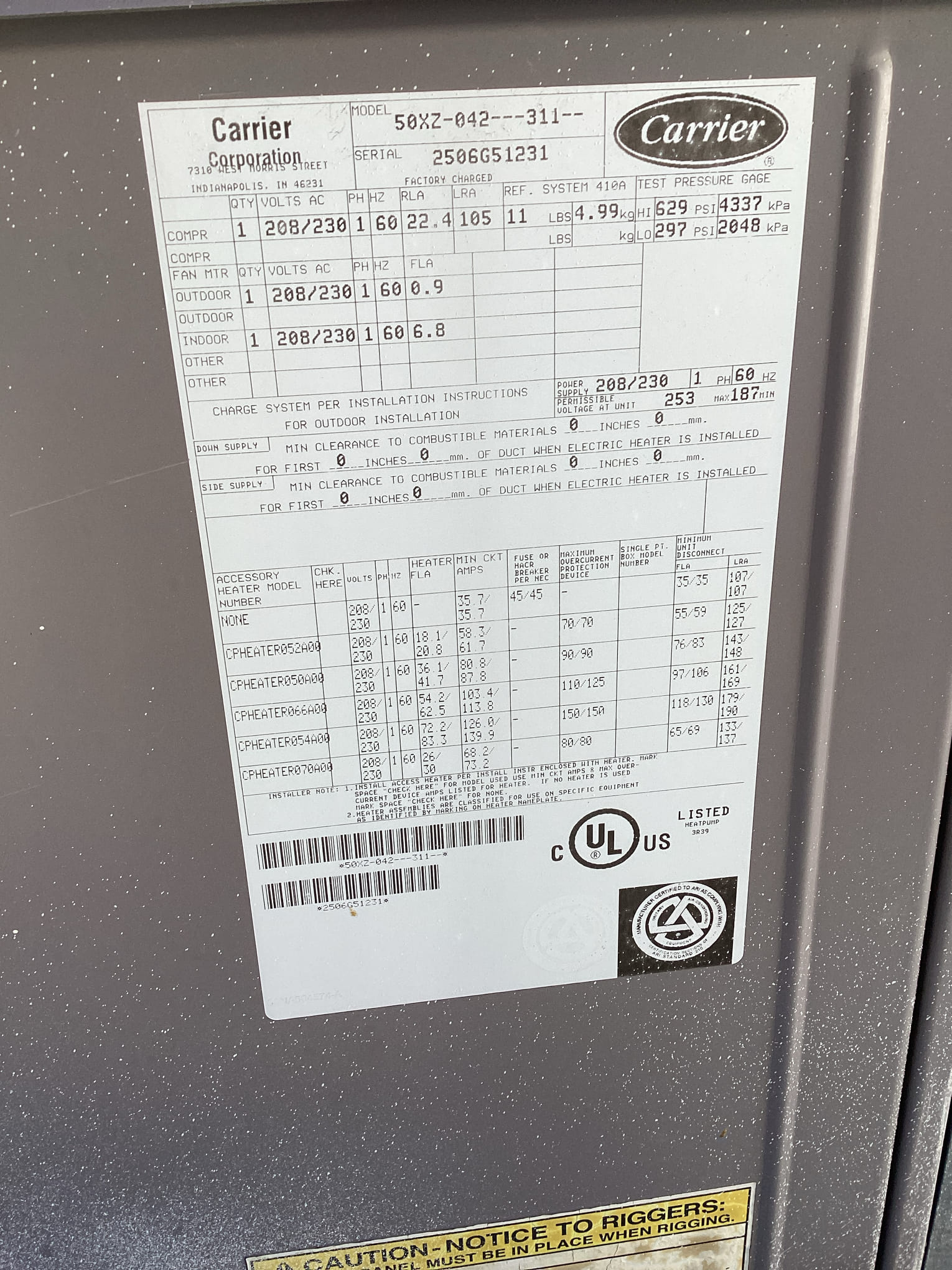 Tech maintenanced 19 year old Carrier package HP. CA was scheduled to come visit client regarding possible new new system install.