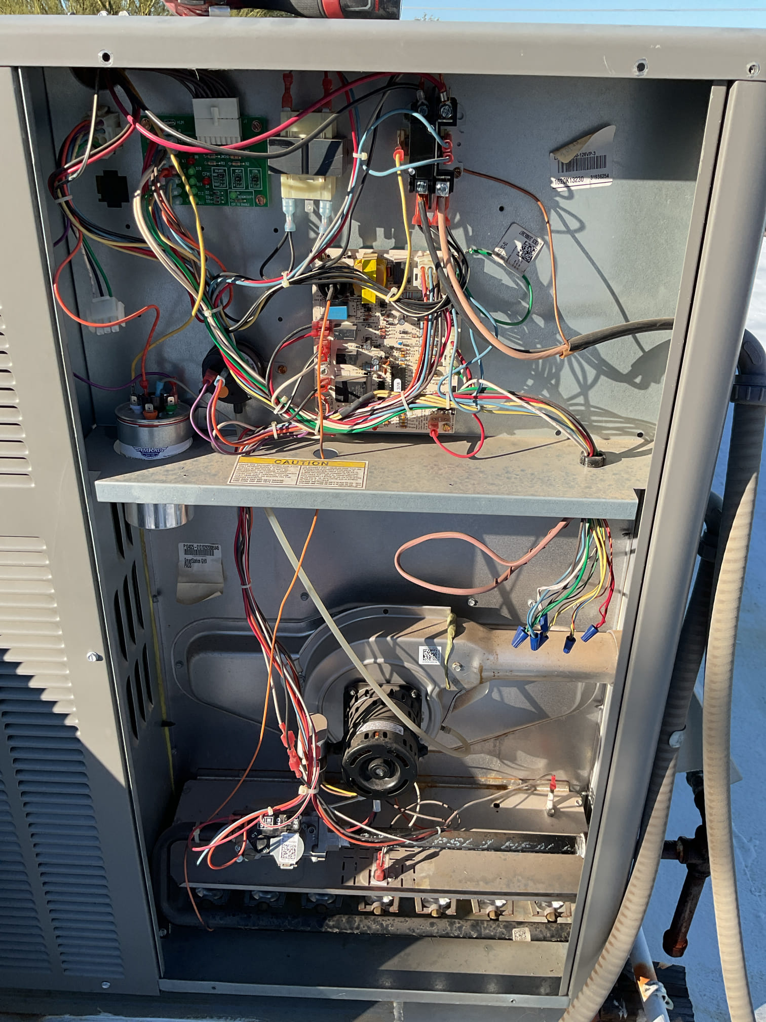 I recently completed a comprehensive maintenance service on a six-year-old Lennox gas pack system. The maintenance began with a thorough inspection of the unit, checking for any signs of wear or damage. I cleaned the heat exchanger and inspected the burners for efficiency and proper function. The air filters were replaced to ensure optimal airflow and system performance. I also checked the thermostat and control settings to ensure they were operating correctly. Additionally, I lubricated all moving parts and inspected the flue for blockages or damage. The system was tested for proper operation, and I provided recommendations for future maintenance to ensure longevity and efficiency.