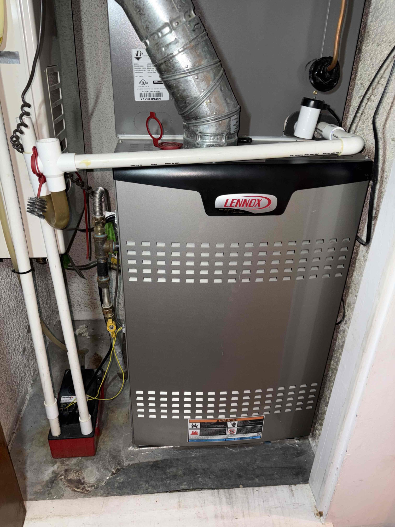 I performed a comprehensive maintenance service on a 10-year-old split Lennox furnace. This included a thorough inspection of all components, cleaning and replacing air filters, checking and lubricating moving parts, and ensuring the system was operating efficiently. I also tested the thermostat, checked refrigerant levels, and verified that the system was free from any leaks. The furnace was running smoothly after the maintenance.