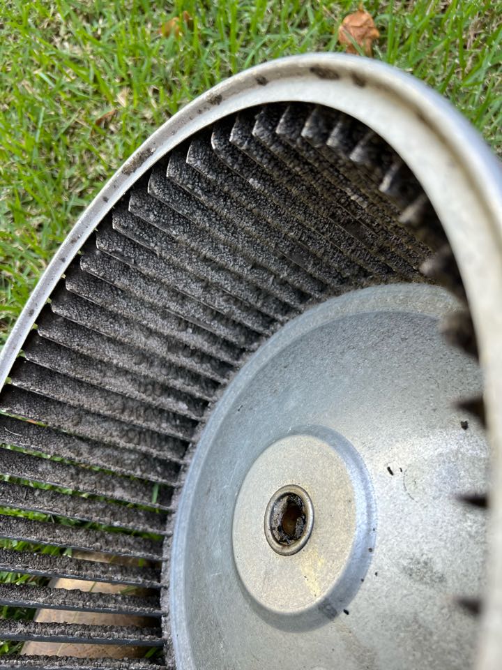 Dirty blower motor wheel/ heat maintenance 