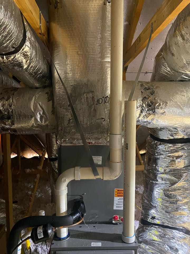 Quality control inspection for the installation of a new Rheem high efficiency comfort system.