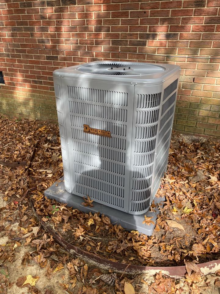 Quality control inspection for the installation of a new Ducane heating and cooling system. 