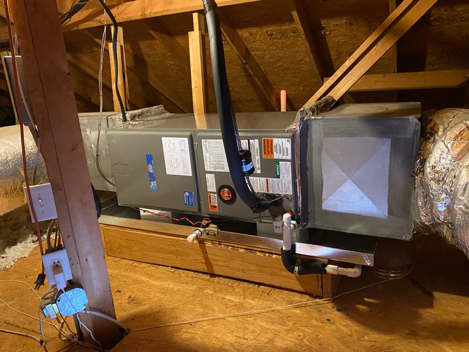 Quality control inspection for the installation of a new high efficiency Rheem 16 seer 4 stage heating and 3 stage cooling communicating heat pump condenser with the ability to dehumidify.