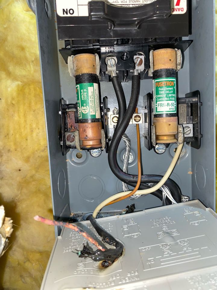 Evans, GA - Air handler electrical disconnect and high voltage wire replacement.