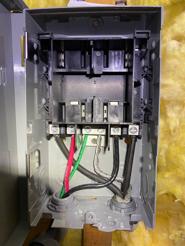 Evans, GA - Air handler electrical disconnect and high voltage wire replacement.