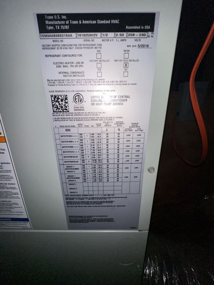 Trane HP split ac diagnostic 