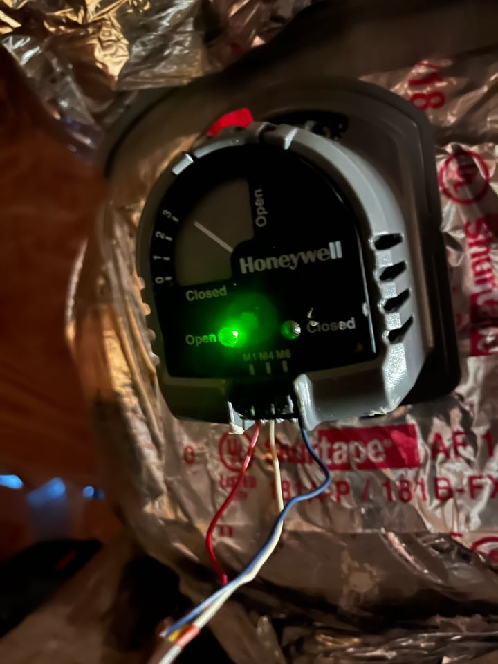 Carrier heat pump zone system freezing up due to improperly installed damper motors causing a low airflow situation. 