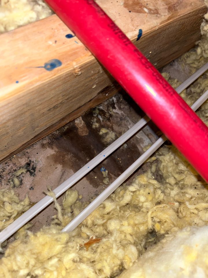 Air conditioning inspection to help determine the source of water damage to ceiling. 