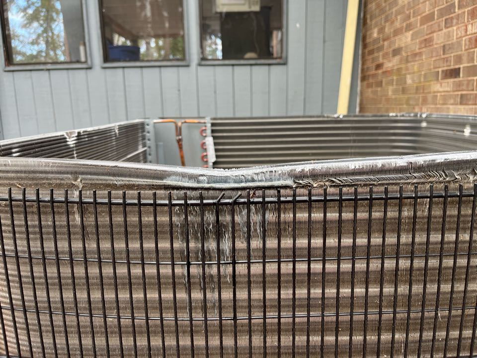 ICP gas package unit damage assessment due to tree limb falling on the unit. 