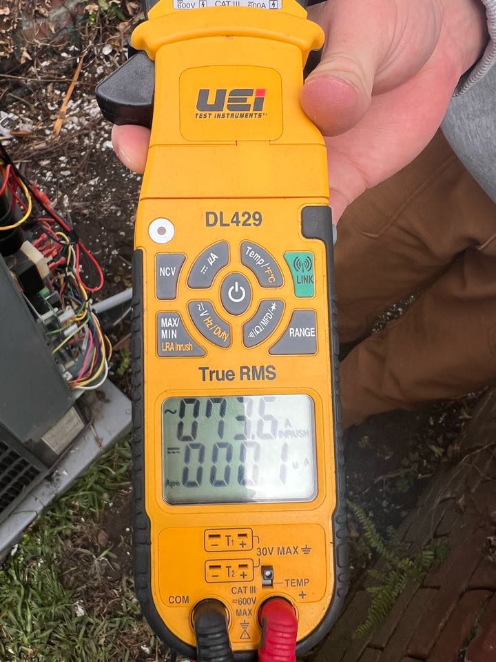 Maintenance on Goodman heat pump.