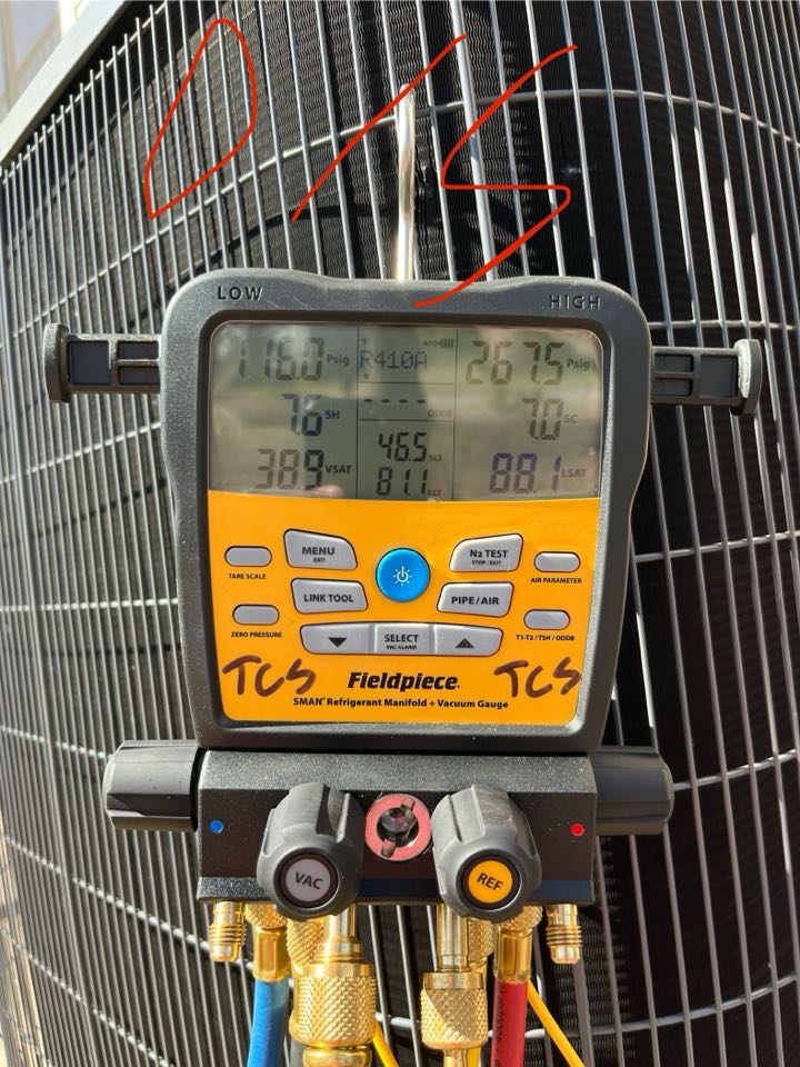 Correcting the airflow and refrigerant charge on two residential tempstar air conditioning units.