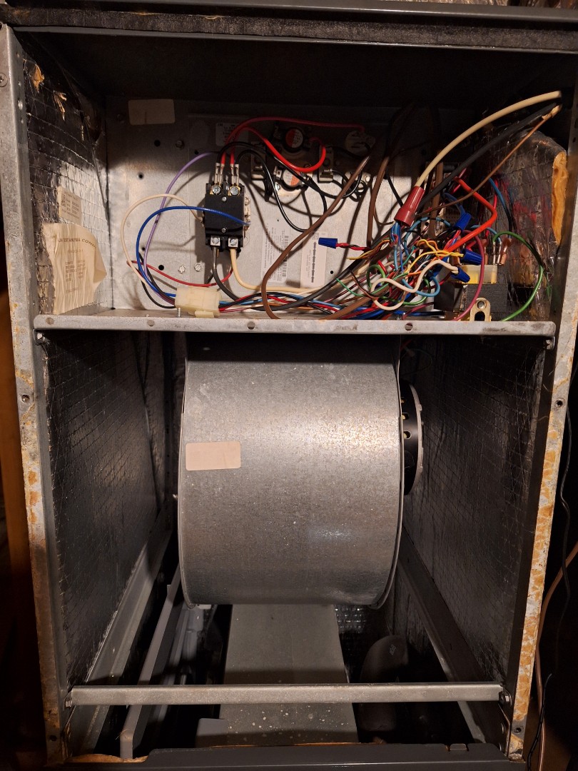 Goodman heat pump spit and package electric furnace.