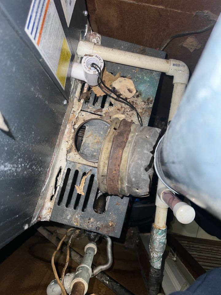 Service on Goodman furnace.