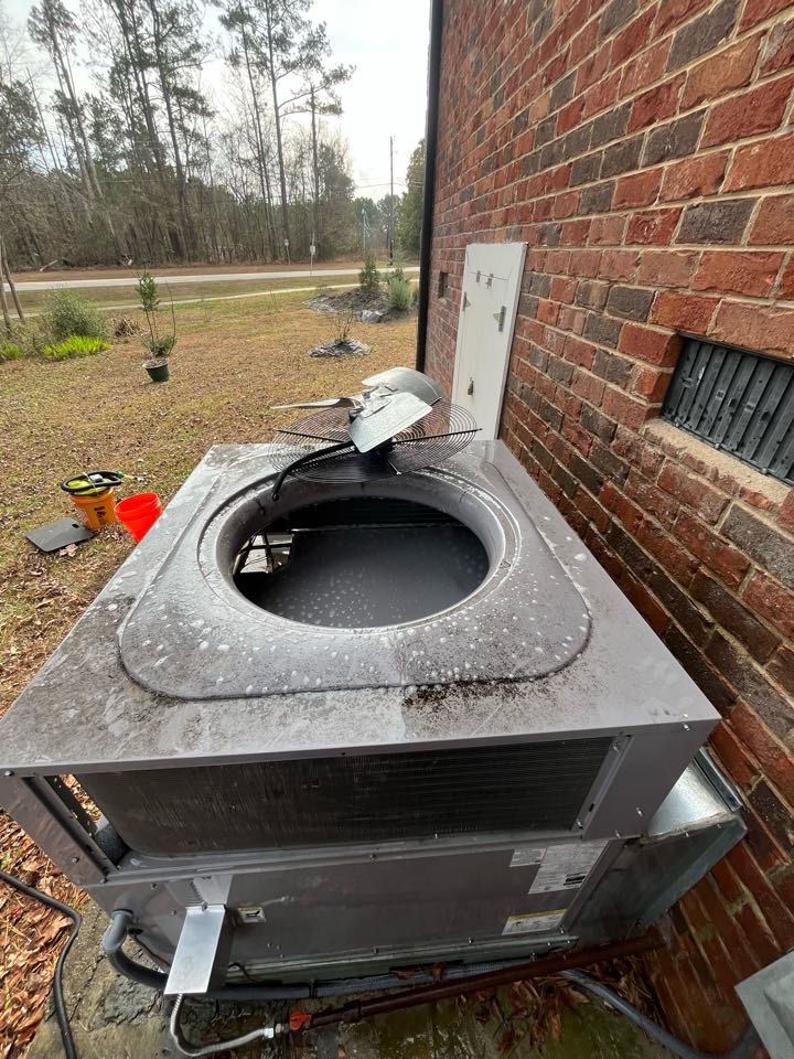 Payne gas package unit heating safety inspection and air conditioning maintenance and cleaning. 